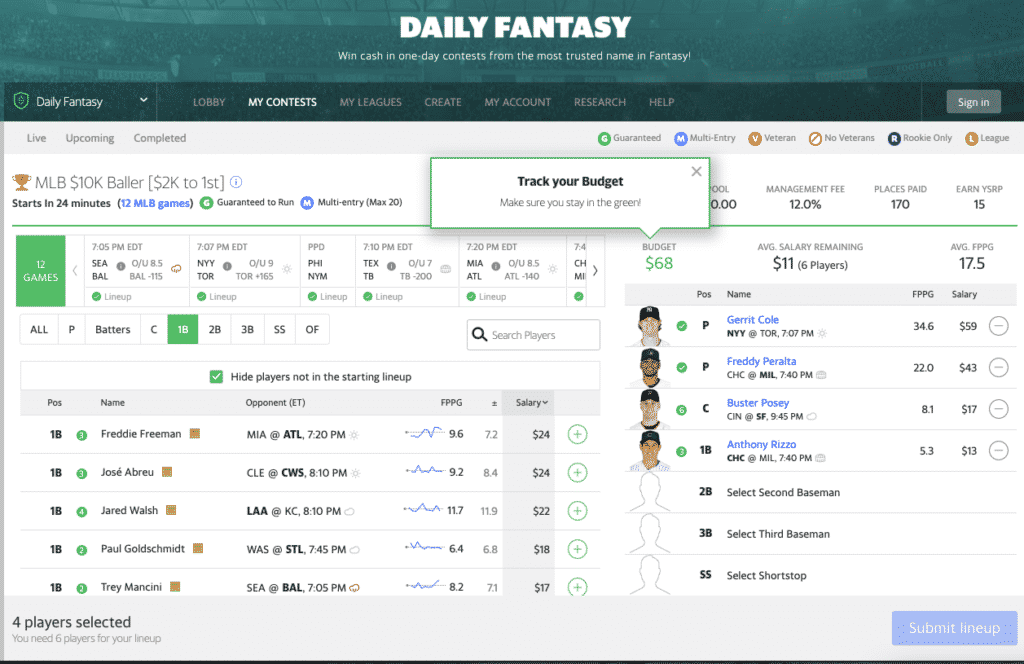 Yahoo Daily Fantasy