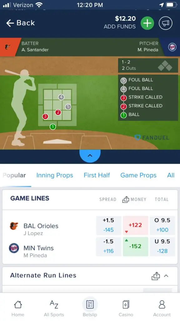 FanDuel in play betting 1