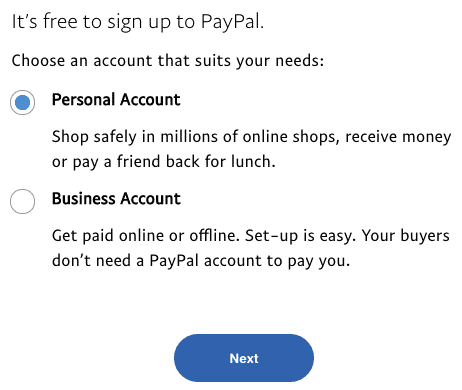 PayPal betting registration