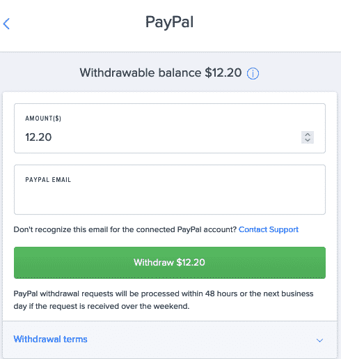 PayPal withdrawal