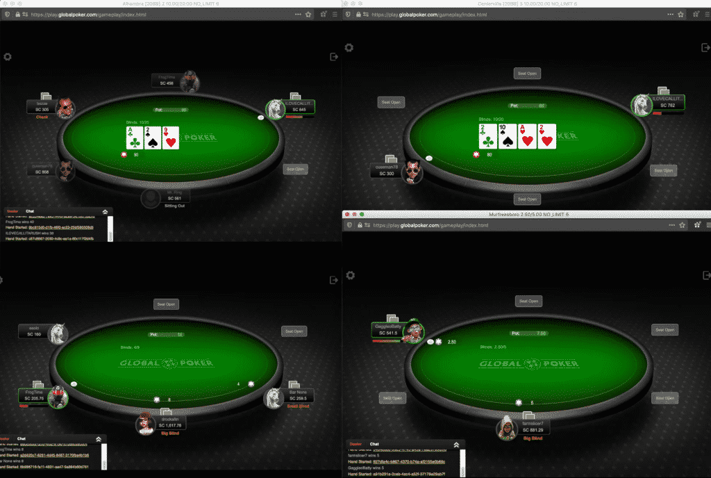 Global Poker multiple tables