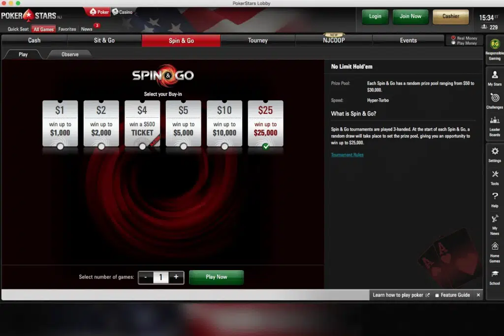 PokerStars spin n go