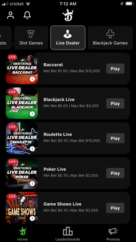 DraftKings Casino app 2