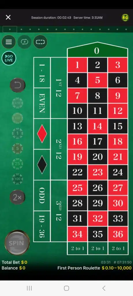 Hard Rock Bet Casino Roulette