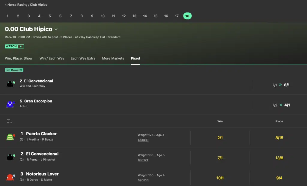 Bet365 fixed odds horse racing betting