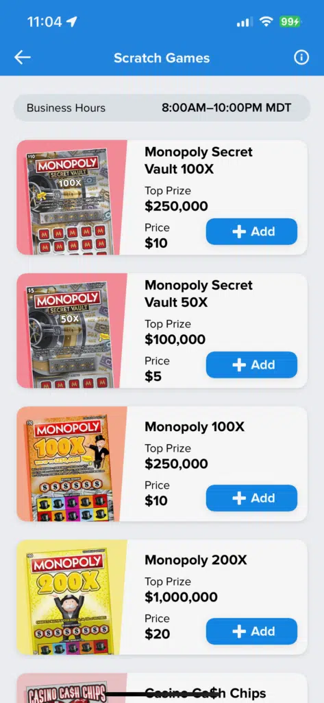 Jackpocket scratch offs storefront