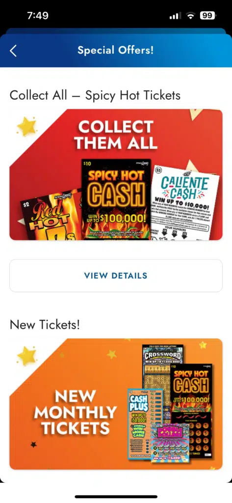 Arizona Lottery app promos