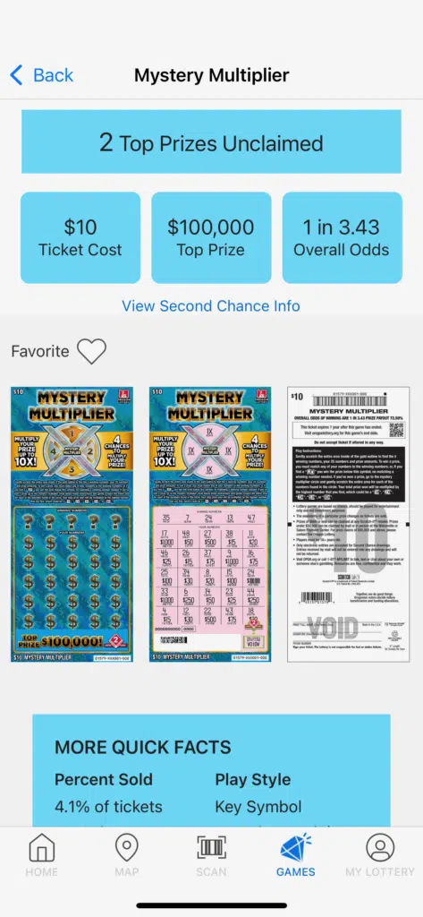 Oregon Lottery app scratch it