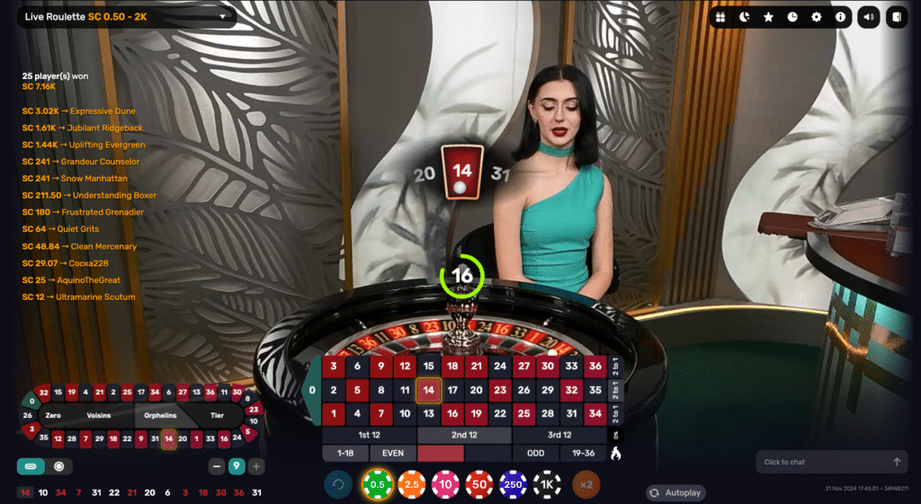 WOW Vegas live dealer roulette