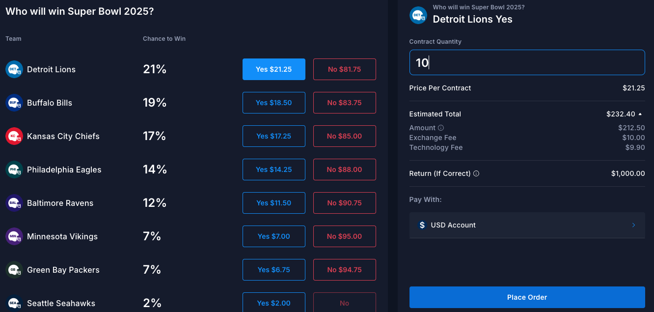 Crypto betting exchange